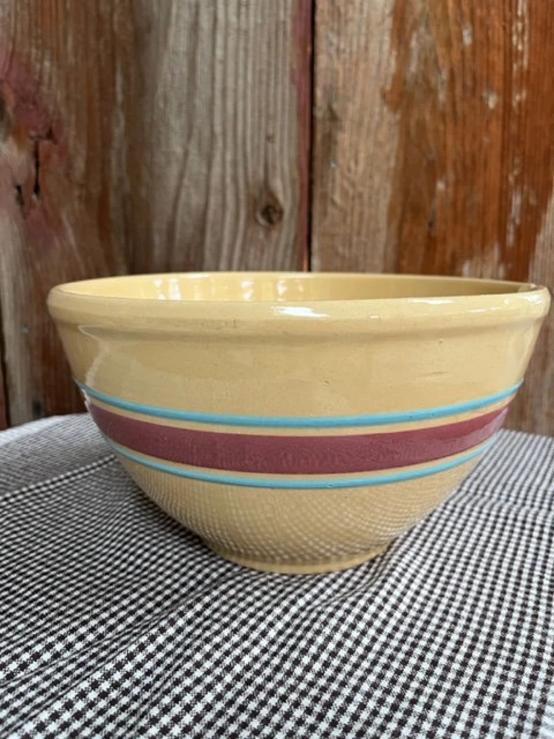 Vintage Ceramic Striped Bowl Large From the 1940s Made by Watts | Etsy (US)