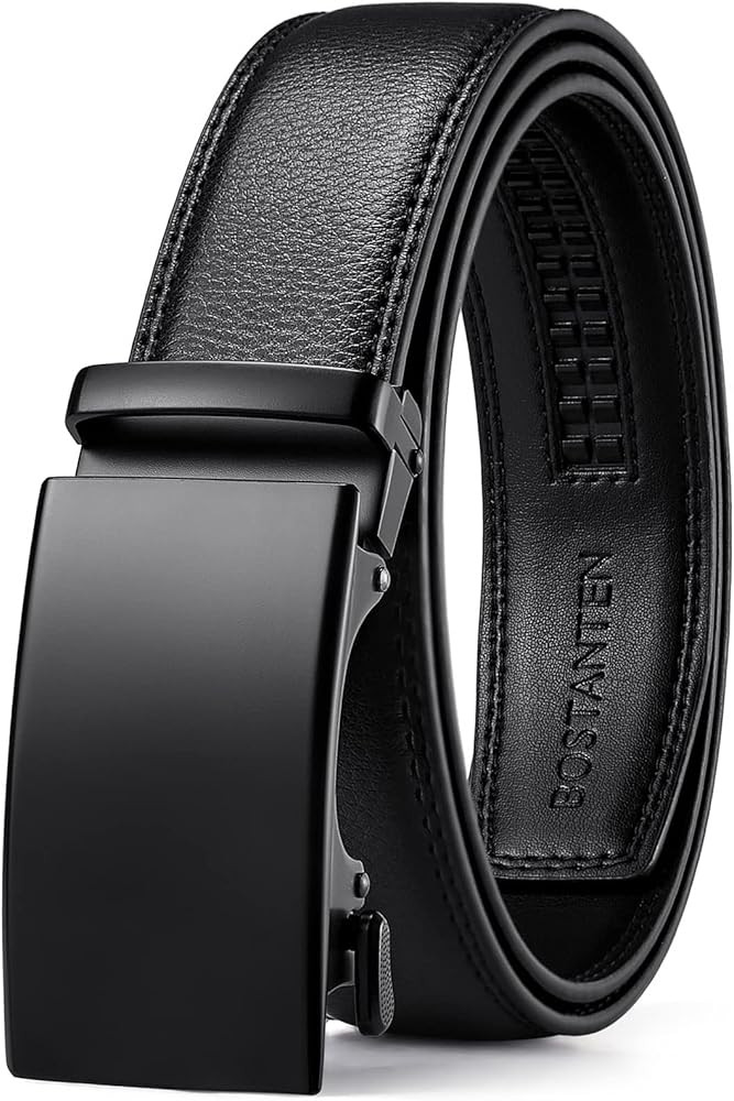 BOSTANTEN Mens Belt Leather Ratchet Belt For Men Dress and Casual with Adjustable Buckle, Trim to... | Amazon (US)