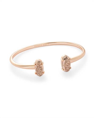 Edie Rose Gold Cuff Bracelet in Rose Gold Drusy | Kendra Scott