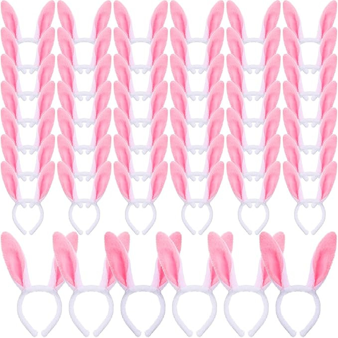 48 Pcs Easter Bunny Ears Cute Rabbit Headbands for Kid Adults Easter Party Decoration Birthday Pa... | Amazon (US)