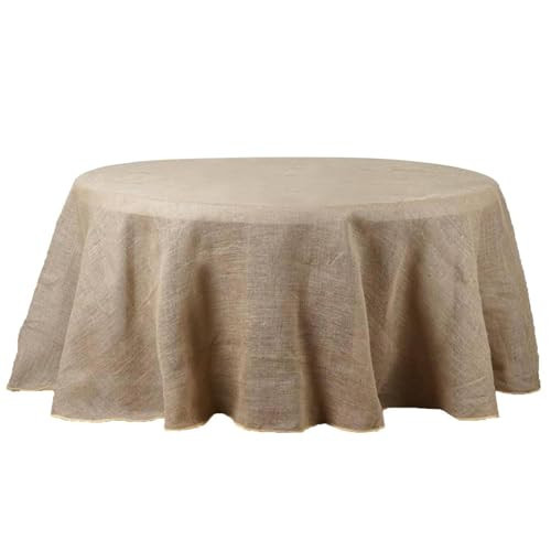 BalsaCircle 132-Inch Natural Brown Burlap Jute Rustic Round Tablecloth Country Chic Wedding Party Dining Room Home Table Linens | Amazon (US)