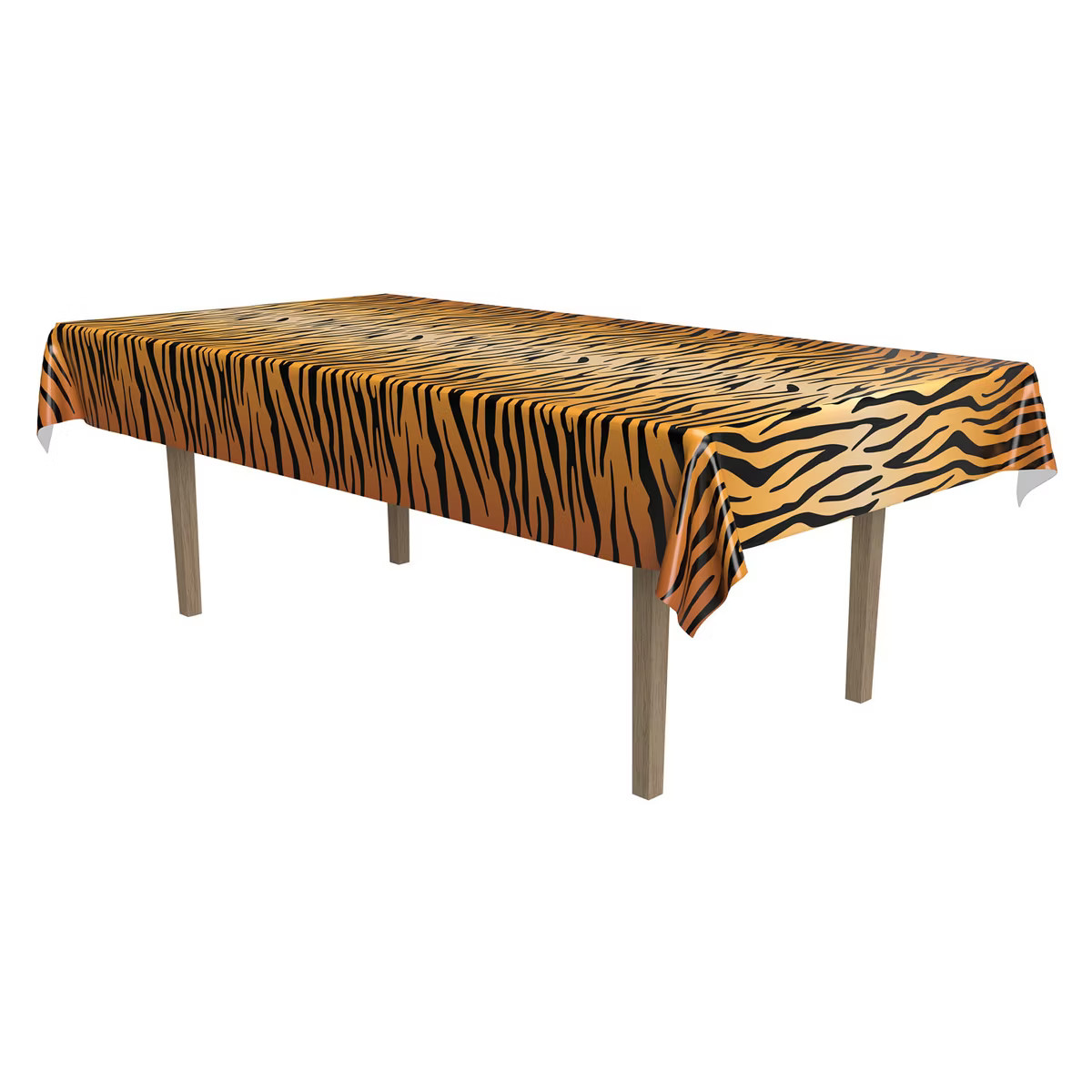 Beistle Tiger Print table cover, 54" x 108", (2/Pkg) Multicolored | Target