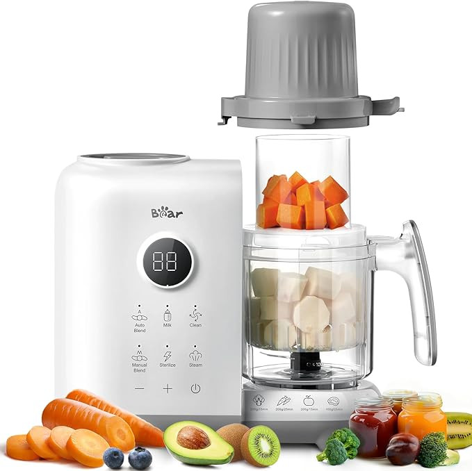 Bear Baby Food Maker with 18.5oz Dual-Layer Steam Baskets, OneStep Baby Food Processor Steamer Pu... | Amazon (US)