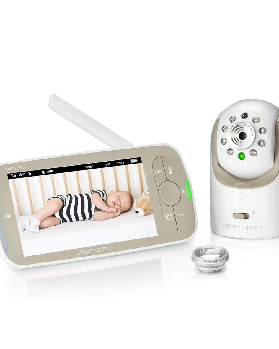 Sharing their Amazon description here because it truly sells itself - this monitor was a MUST HAVE for us!

RELIABLE MONITORING: Our patent-pending, Active Noise Reduction technology, filters out background noises in the nursery like fans, air purifiers, heaters, and air conditioners so you can hear your baby more clearly and enjoy a restful night’s sleep. Never miss a moment using our baby monitor for home.

ULTRA-CLEAR VIDEO QUALITY: Our high definition screen offers sharp video quality and enhanced night vision with 720P resolution for ultimate coverage. The closed circuit camera system is hack proof so the video feed is only viewable by you. Our highest-rated baby monitors ensure your baby's safety.

VIVID LARGE 5" SCREEN: Infant Optics camera allows you to see more of your baby and their cute moments with an expansive 5-inch display. Its improved LCD screen offers better brightness, sharpened viewing angles, and a vivid color display, giving you exceptional clarity day and night, even in low-light settings.

HACK-PROOF CONNECTION: To assure that your kid's room camera will never be accessed by a third party, we operate on a 2nd-generation FHSS closed ciruit camera system, so only you can see and hear your baby. Each camera unit only pairs with ONE monitor unit, ensuring a secure and private connection for your family.

FULL VIEWING CONTROL: Have complete control of your viewing angle with our baby monitor's pan, tilt, & zoom functionality. Interchangeable lens technology allows you to swap between a zoom lens (up to 6X zoom) and a wide-angle lens (sold separately) without compromising video quality. Have complete control of your viewing angle and adjust what you see on the monitor for the best view of your baby at all times

#LTKBaby #LTKKids #LTKBump