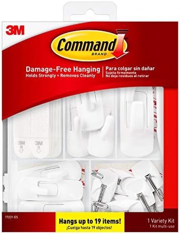 Command General Purpose Variety Kit, Various Sized Hooks, Wire Hooks, and Picture Hanging Strips ... | Amazon (US)