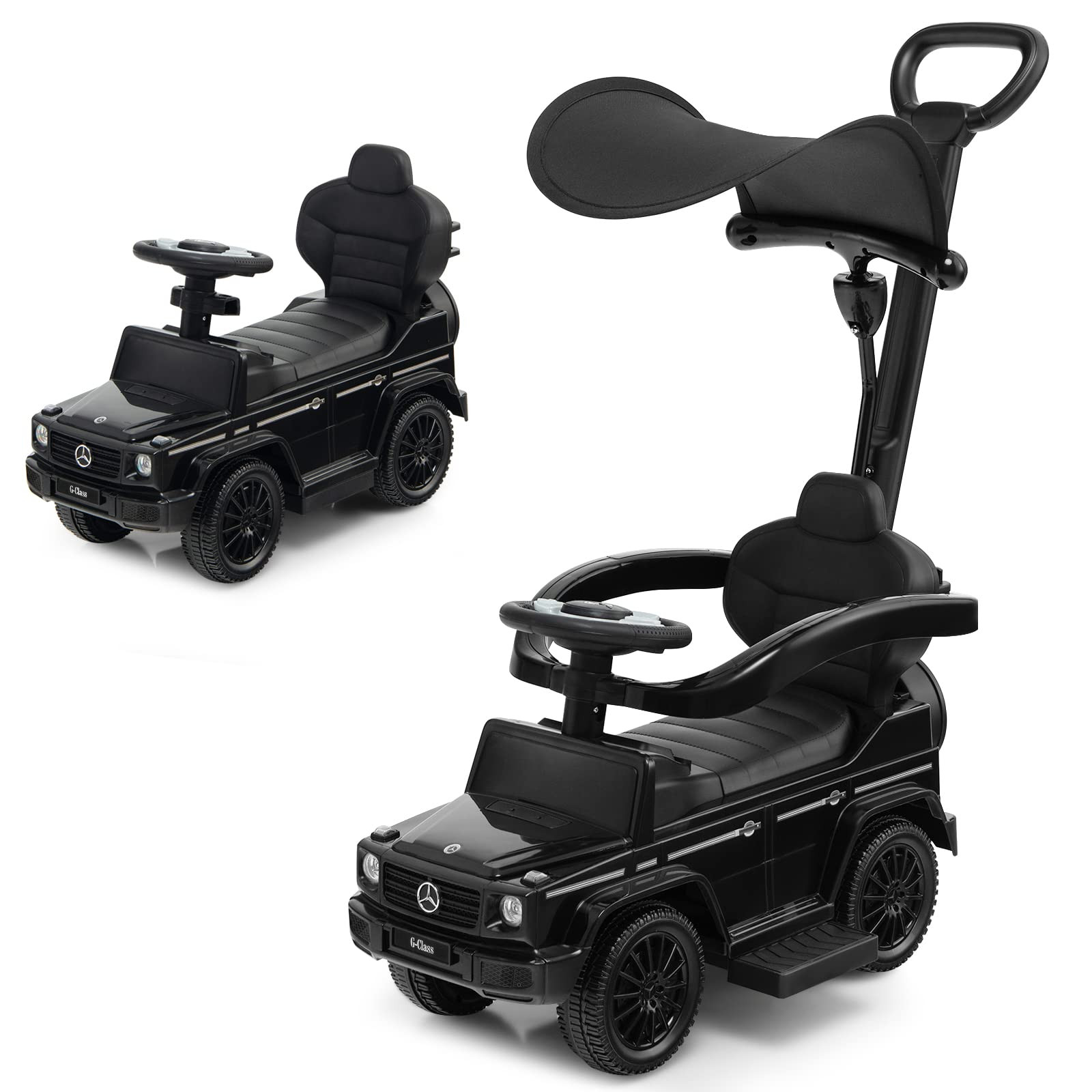 Costzon Push Car for Toddlers, 3 in 1 Mercedes Benz Stroller Sliding Walking Car w/Canopy, Handle... | Amazon (US)