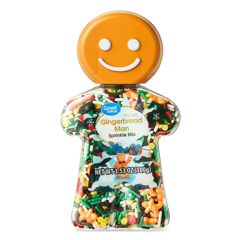 Great Value Gingerbread Man Sprinkle Mix, Multicolor, 3.5 oz | Walmart (US)