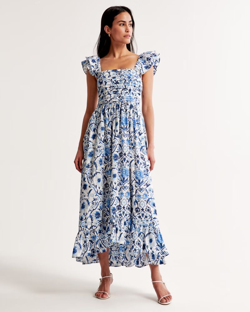 Women's Emerson Ruffle Strap Maxi Dress | Women's New Arrivals | Abercrombie.com | Abercrombie & Fitch (US)