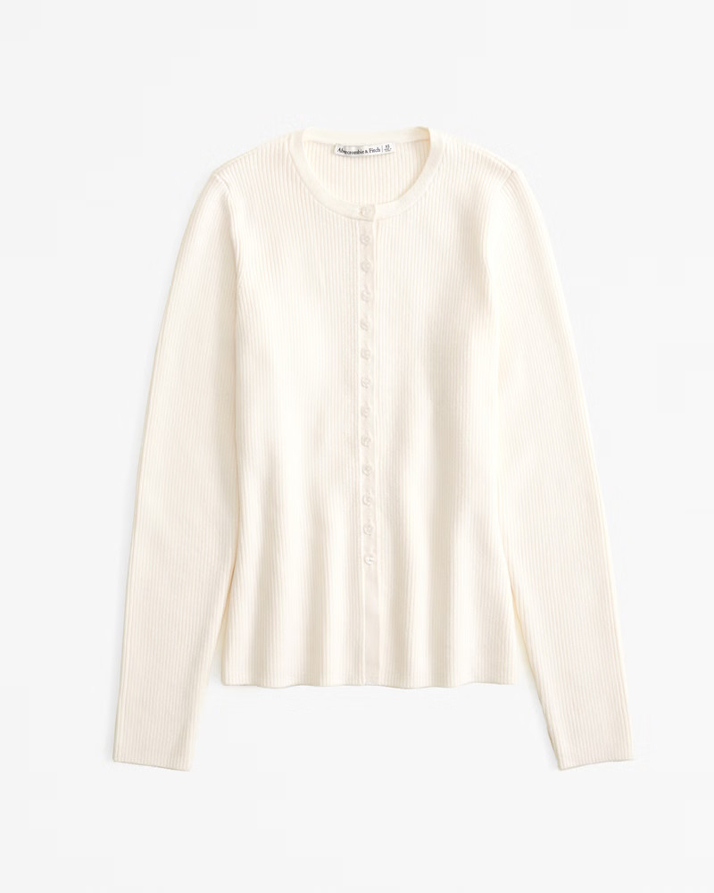 Slim Ribbed Cardigan | Abercrombie & Fitch (UK)