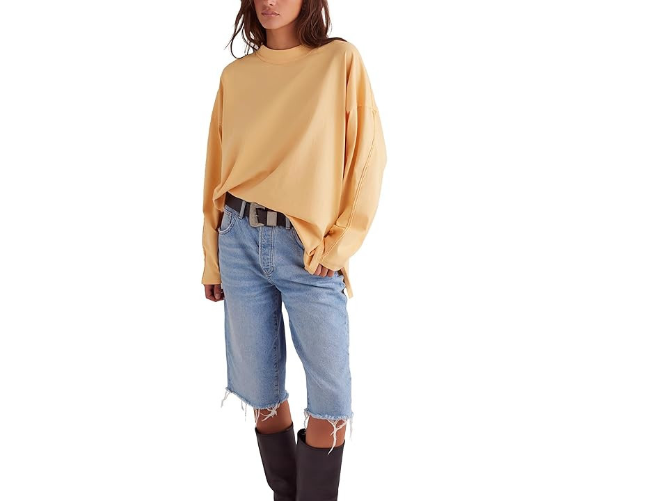 Free People Heater T-Shirts Women's Clothing Flax : LG (Women's 12-14), Cotton | Zappos