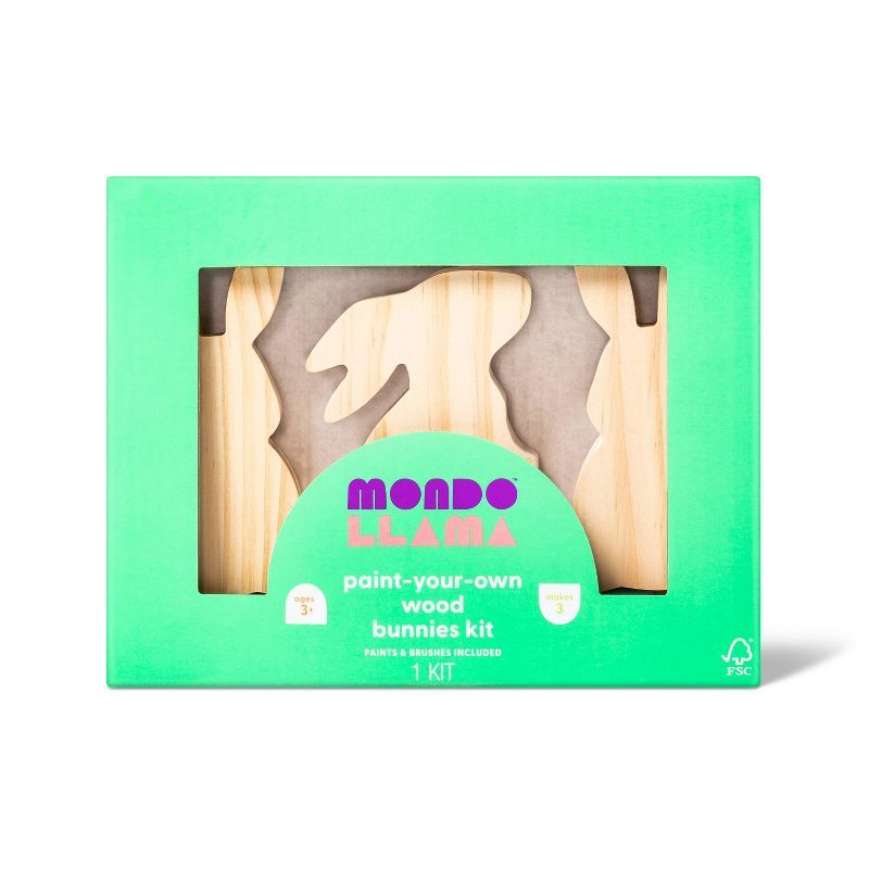 3pk Paint-Your-Own Wood Bunnies Kit - Mondo Llama™ | Target