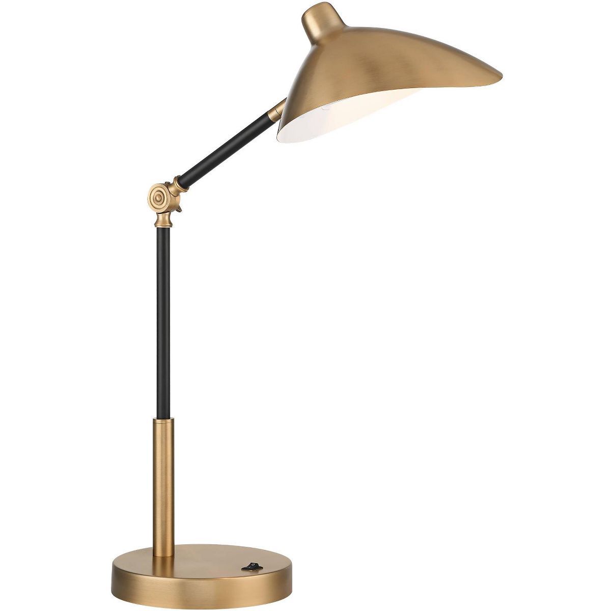 360 Lighting Colborne Modern Mid Century Desk Table Lamp 28" Tall Antique Brass Black with USB Ch... | Target
