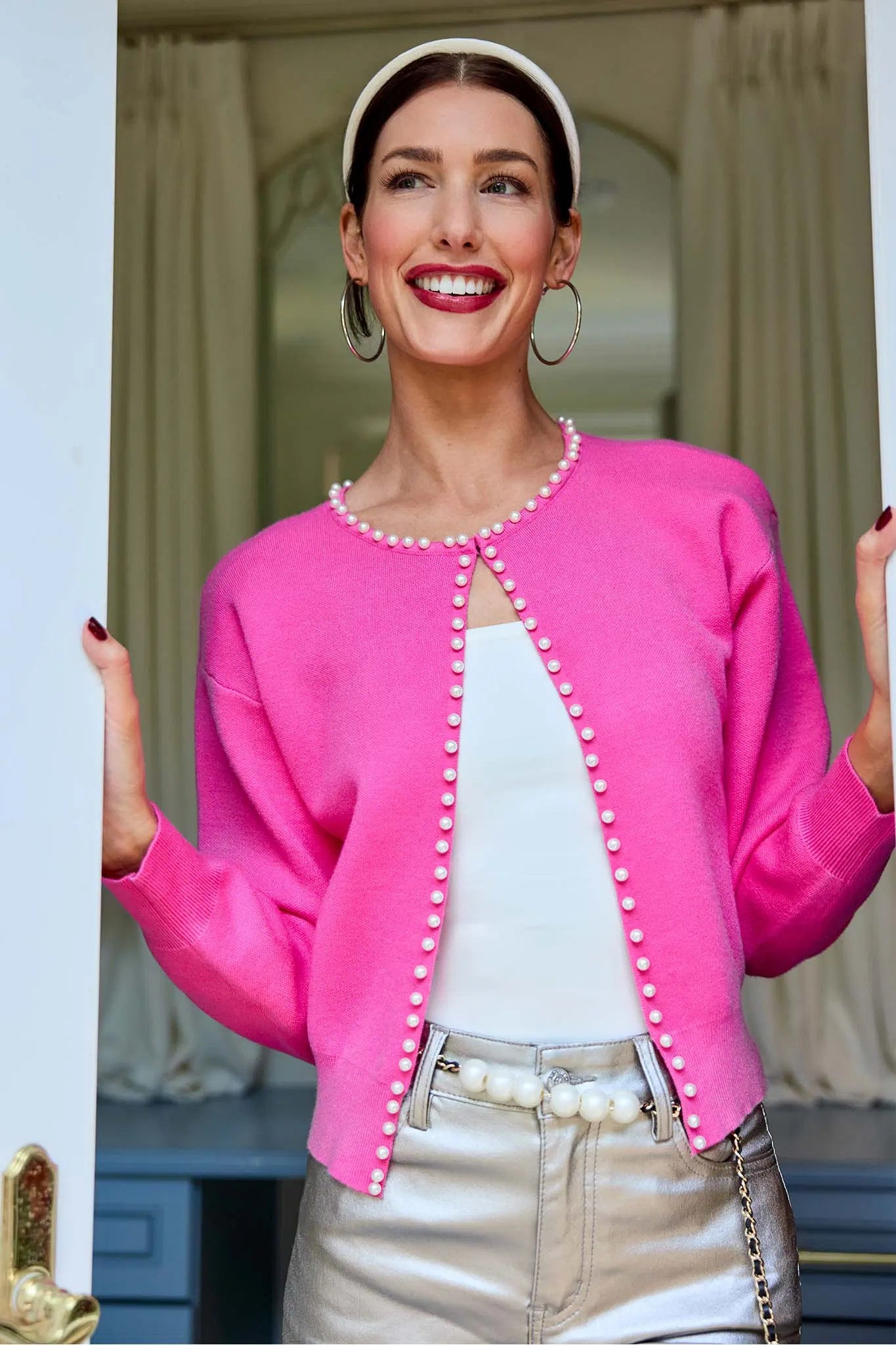 Clarissa Pink Embellished Sweater | Avara
