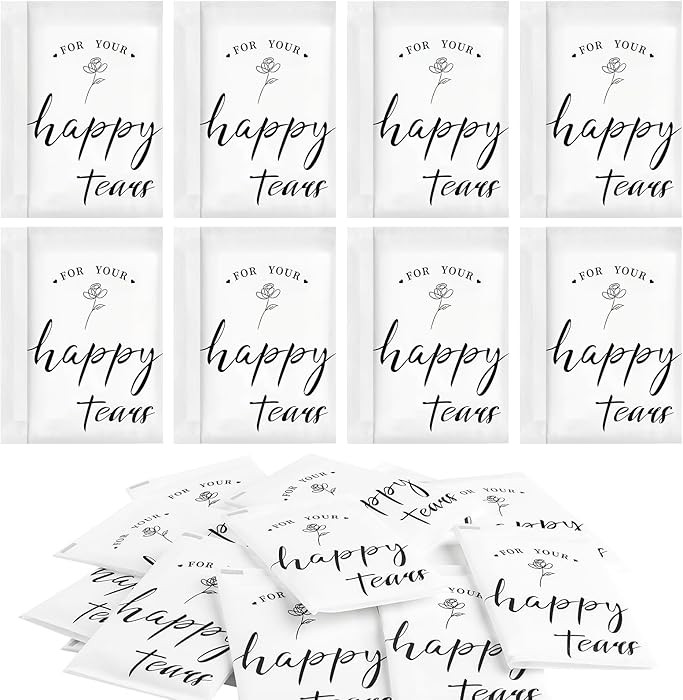 Ohuimrt 30 Packs Happy Tears Tissues for Wedding, 3 Ply Wedding Tissue Packs For Guests, Bulk Ind... | Amazon (US)