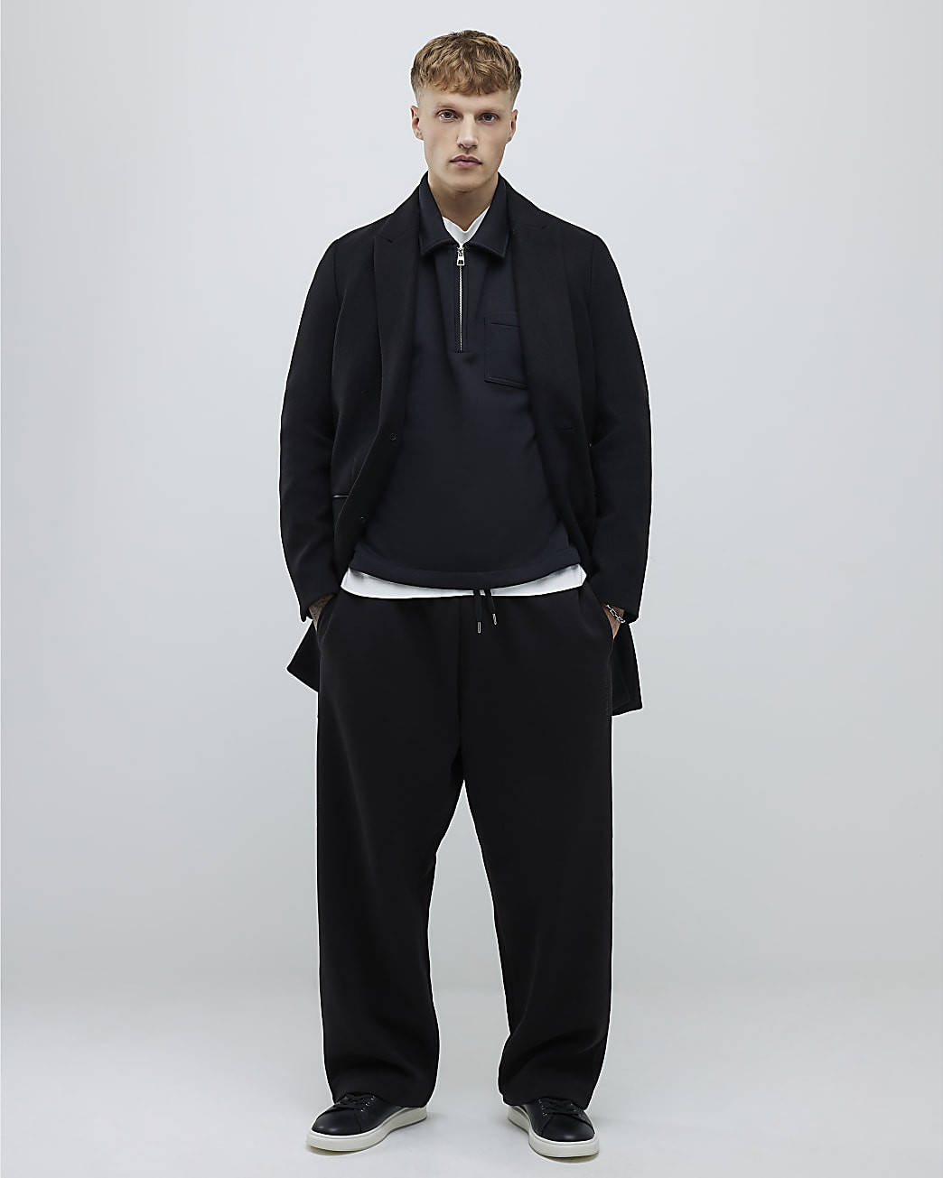 Black Tailored Coat | River Island UK & IE