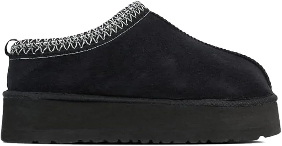 VARECOLA Faux Fur Platform Slippers Mini Fur Fleece Lined Suede Ankle Snow Boots | Amazon (US)