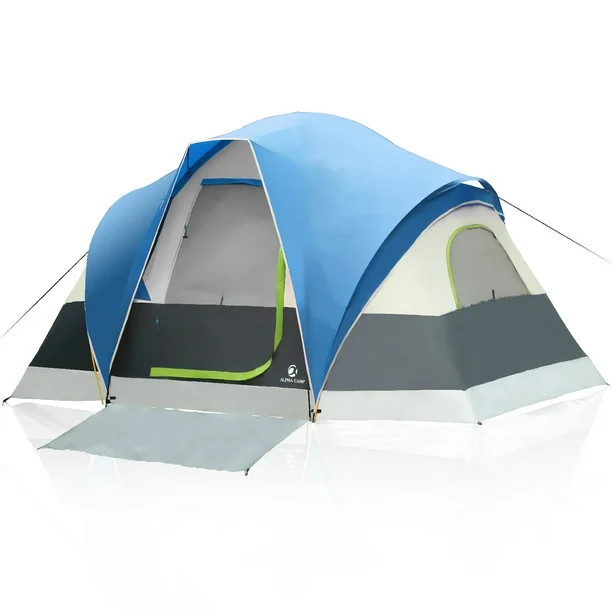 Alpha Camp 6 Person Camping Tent 12' x 10' Easy Set Up Waterproof Dome Tent for Camping and Hikin... | Walmart (US)