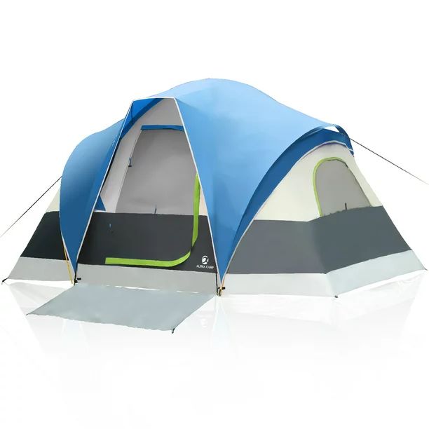 Alpha Camp 6 Person Camping Tent 12' x 10' Easy Set Up Waterproof Dome Tent for Camping and Hikin... | Walmart (US)