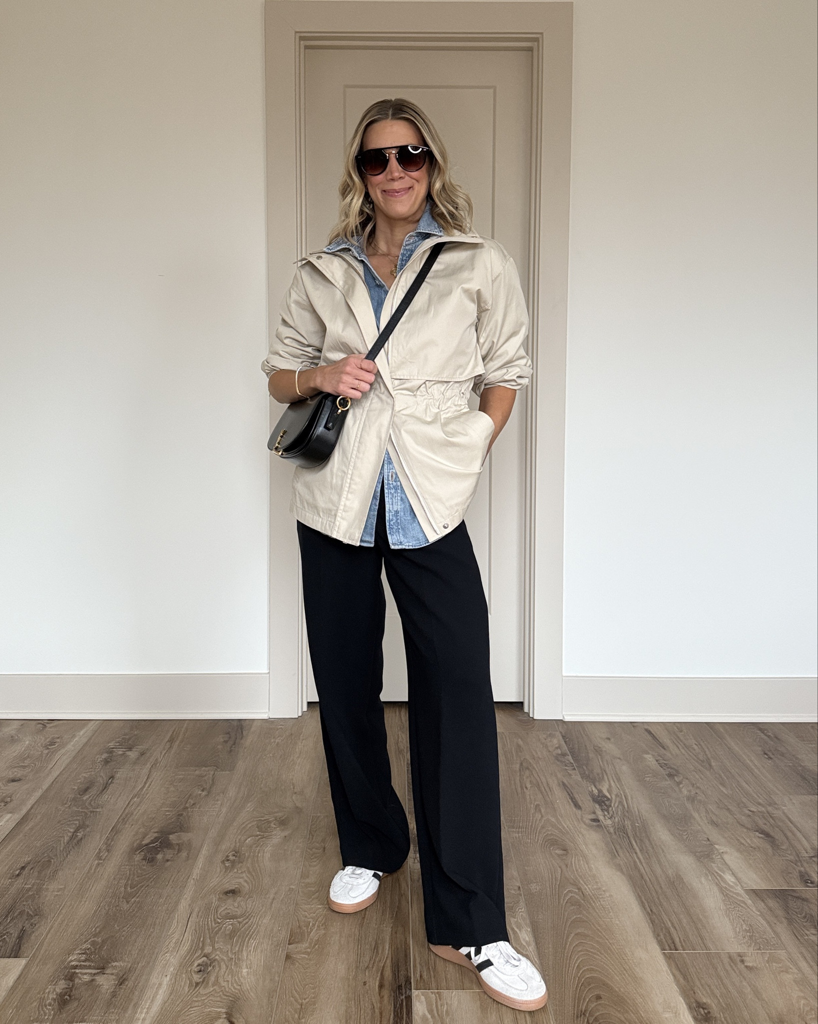 Wearing 4/reg trousers, XS denim shirt (runs big), XS jacket, sneakers tts

#LTKootd #LTKOver40 #LTKgrwm