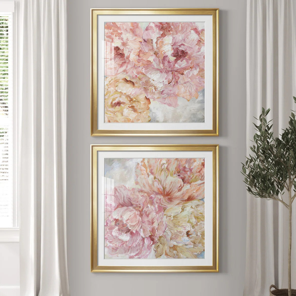 " Contemporary Peonies I " 2 - Pieces | Wayfair North America
