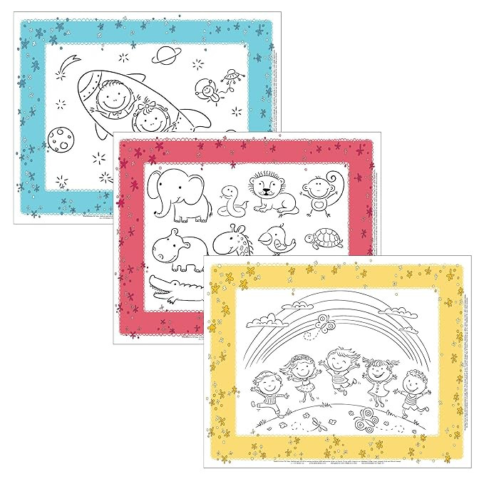 J.L. Childress ColorMe Disposable Placemats - Stick on Disposable Placemats for Baby, Toddlers, &... | Amazon (US)