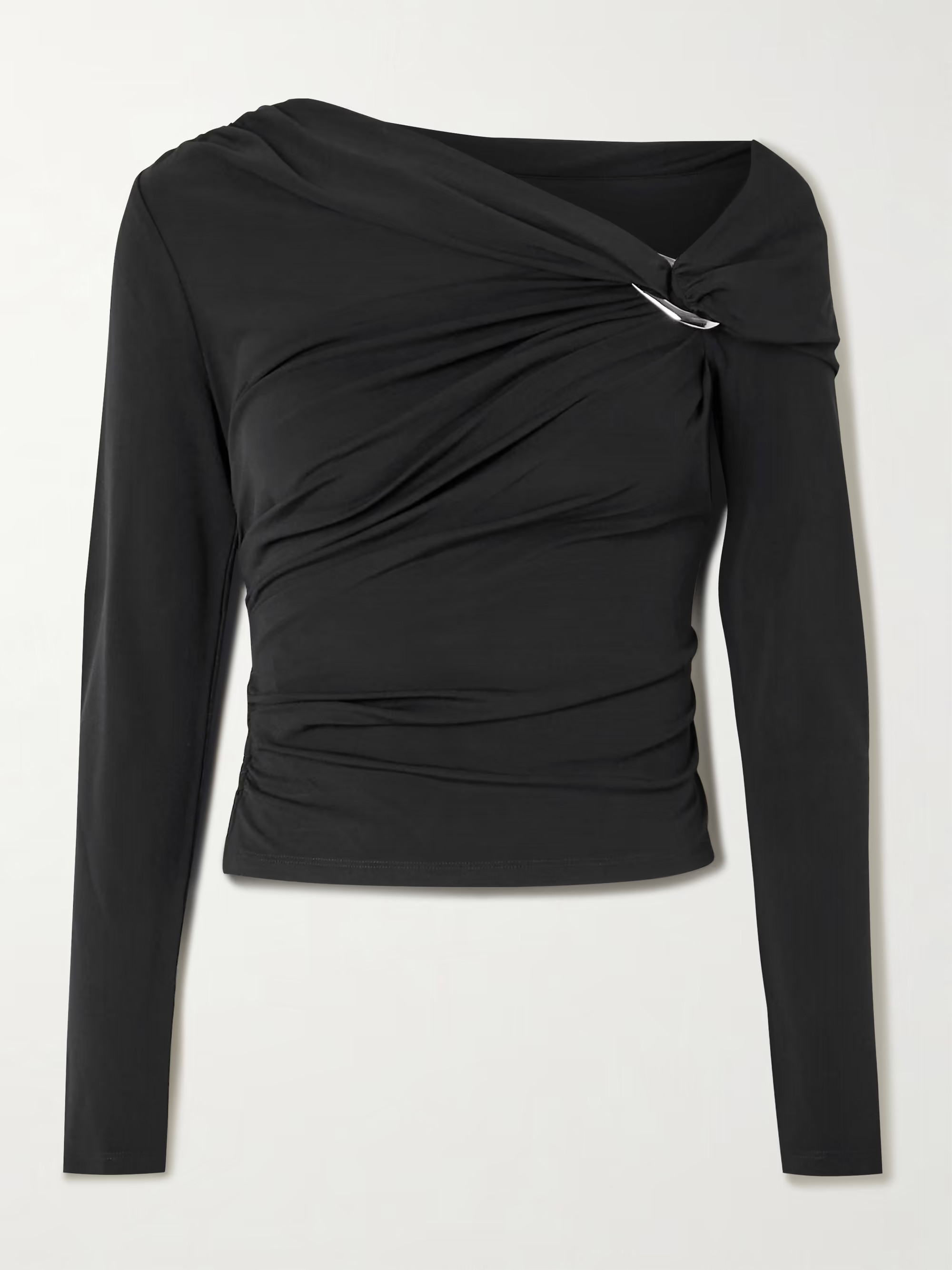Lozea asymmetric embellished stretch-mesh top | NET-A-PORTER (US)
