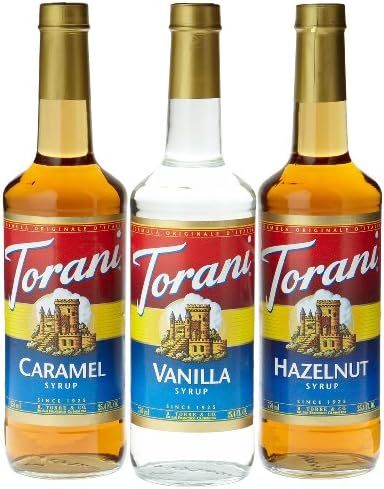 Torani Coffee Syrup Variety Pack - Vanilla, Caramel, Hazelnut, 3-Count, 25.4-Ounce Bottles (Pack ... | Amazon (US)