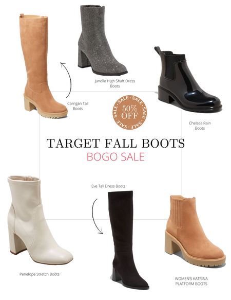 Target fall boot and shoe sale BOGO 50% off

#LTKSeasonal #LTKsalealert #LTKshoecrush
