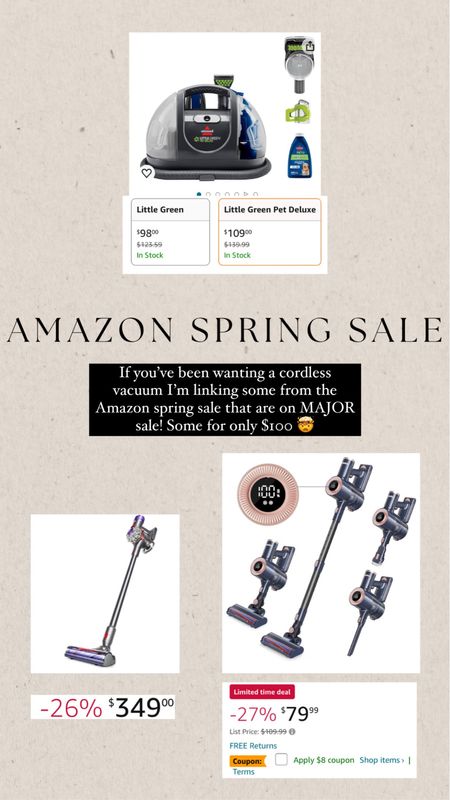 If you’ve been wanting a cordless vacuum I’m linking some from the Amazon spring sale that are on MAJOR sale! Some for only $100 🤯

#LTKsalealert #LTKhome #LTKfindsunder50