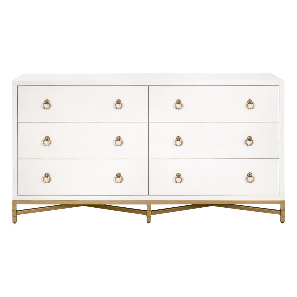 Strand 6-Drawer Double Dresser In Pearl Shagreen | 1stopbedrooms
