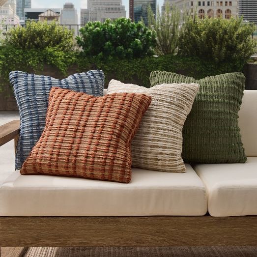Outdoor Chunky Linear Pillow | West Elm (US)