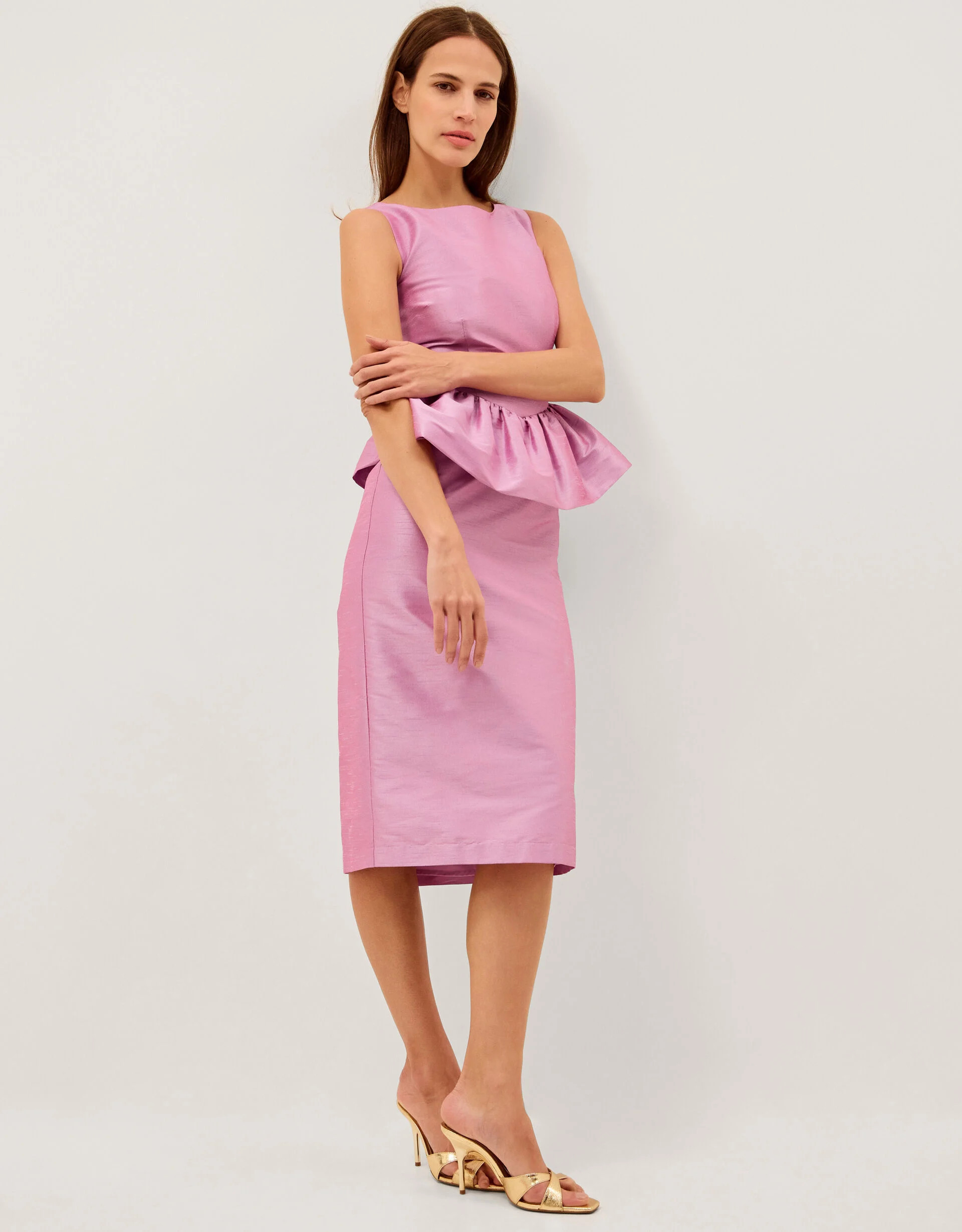 Dahlia Peplum Midi Dress Purple | Monsoon (UK)