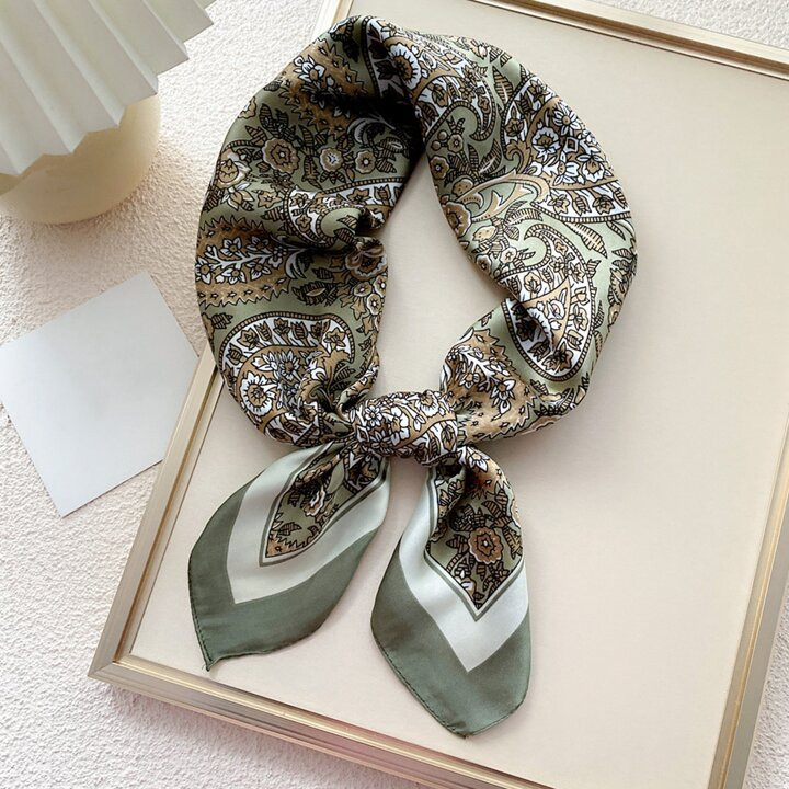 1pc 26.77-inch Printed Square Scarf Made Of Imitation Silk For Women, Multi-function As Hairband,... | SHEIN