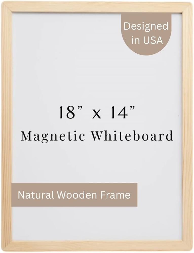 Magnetic 18x14 Dry Erase Board with Wooden Frame, Modern Free Standing or Wall Mounted Design for... | Amazon (US)