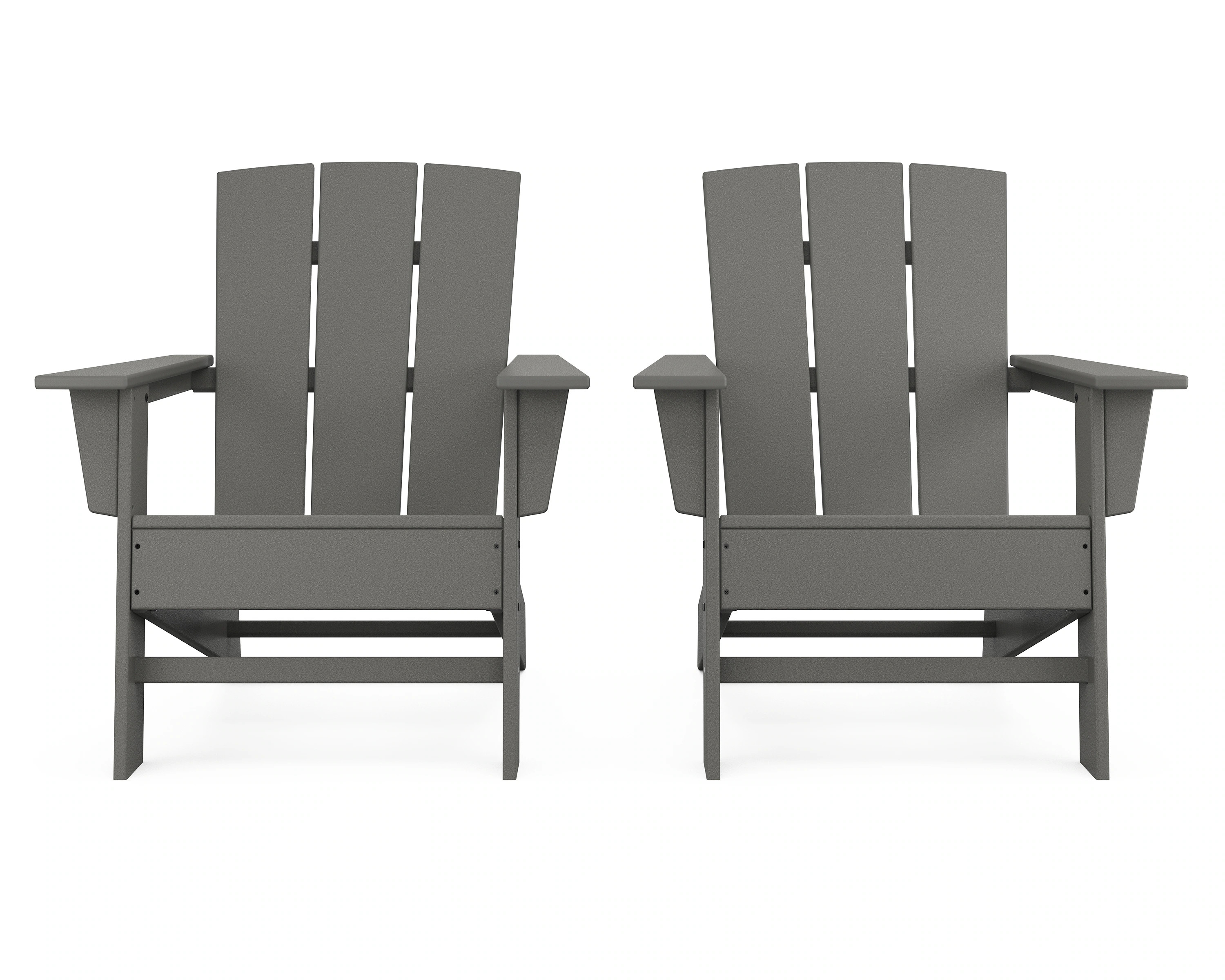 allen + roth by POLYWOOD Oakport Set of 2 Slate Grey Plastic Frame Stationary Adirondack Chair(s)... | Lowe's