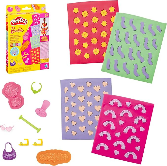 Play-Doh Barbie Flowers and Florals Accessory Pack, 4 Refill Pattern Sheets of Modeling Compound,... | Amazon (US)