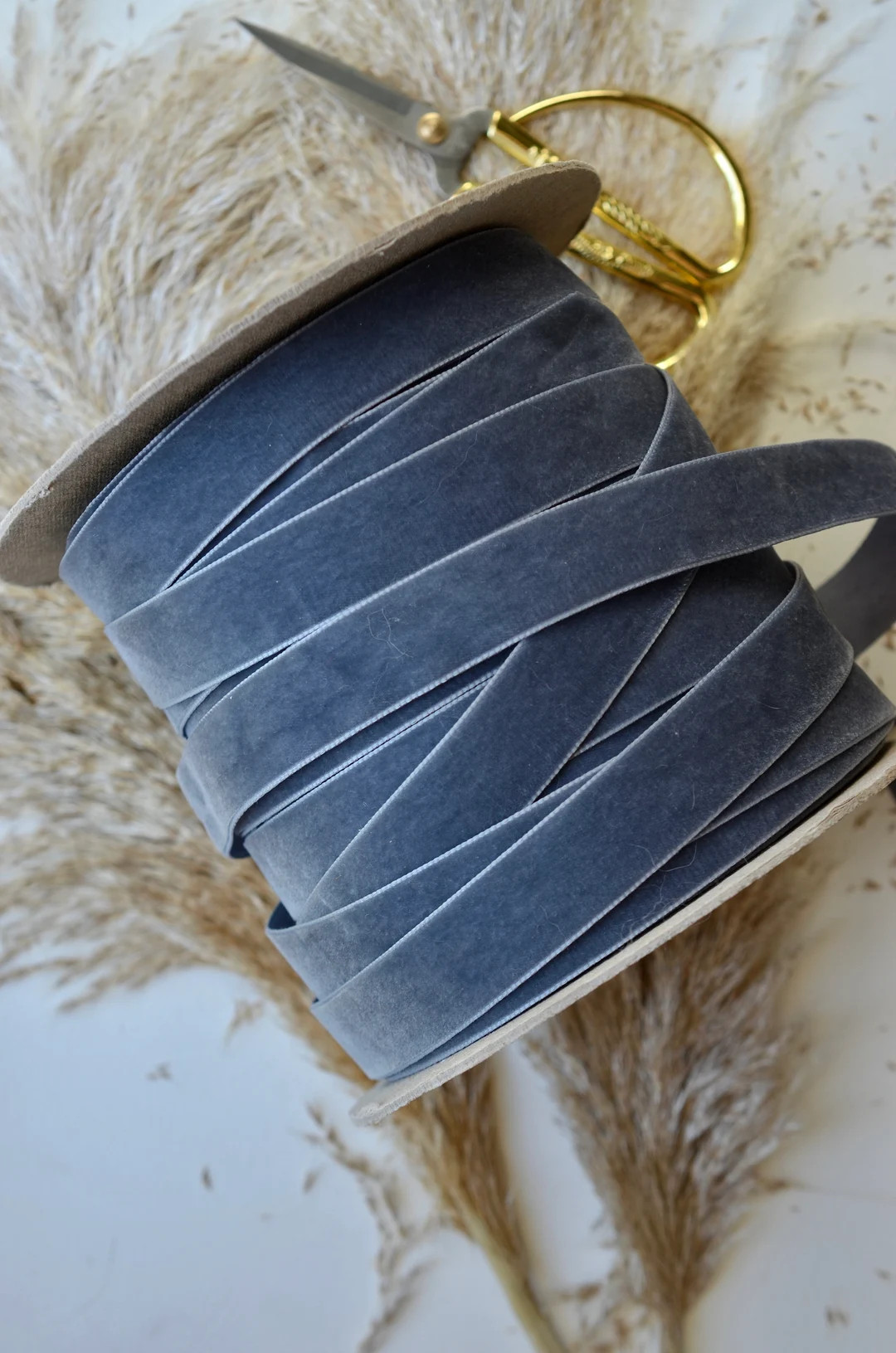 parma grey 7/8" wide swiss velvet | Etsy (US)