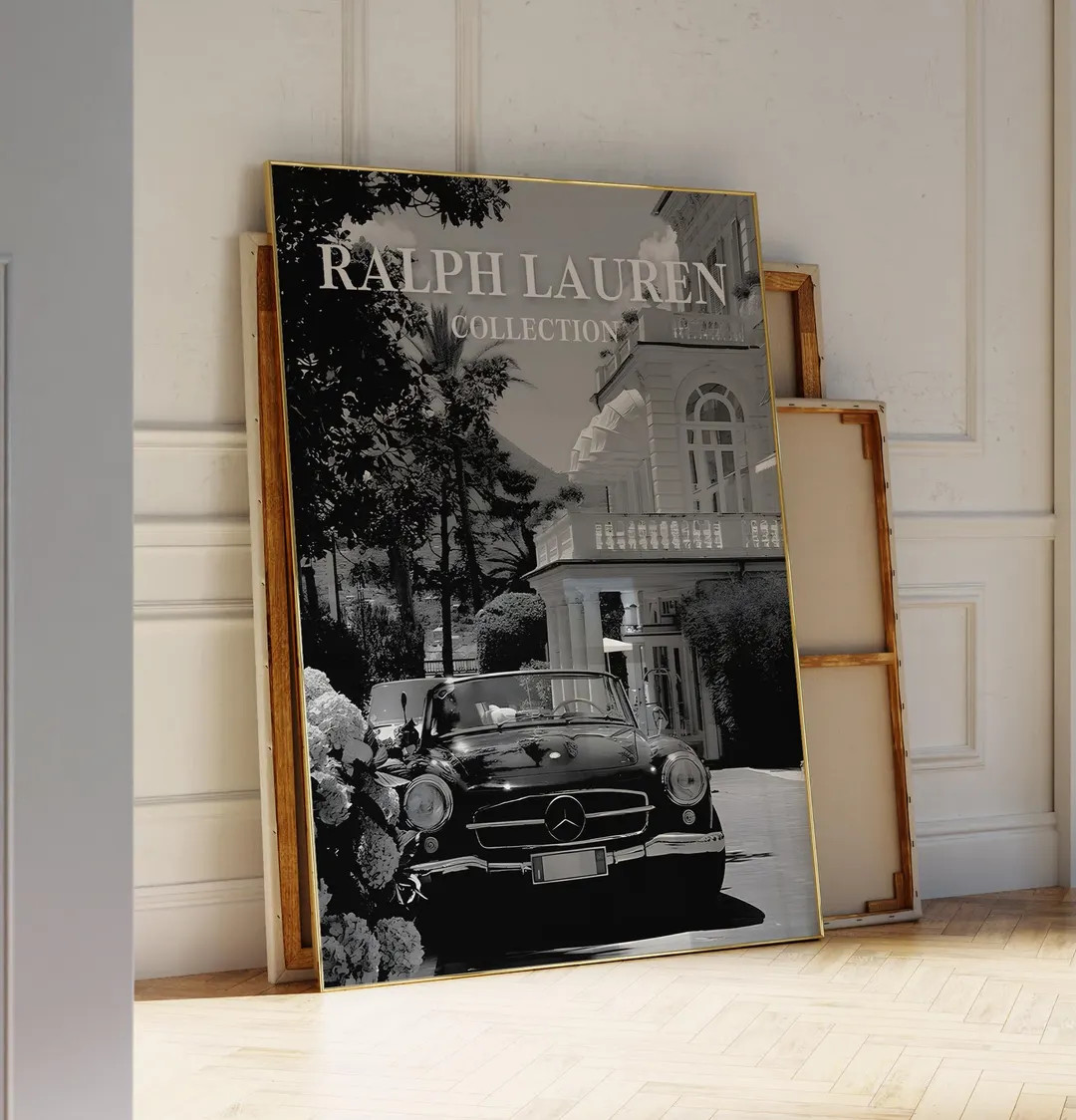 Ralph Lauren Poster, Fashion Magazine Print, Vintage Fashion Magazine Wall Art Retro Car Luxury H... | Etsy (US)