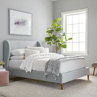 Wren Wingback Upholstered Bed | Pottery Barn Teen