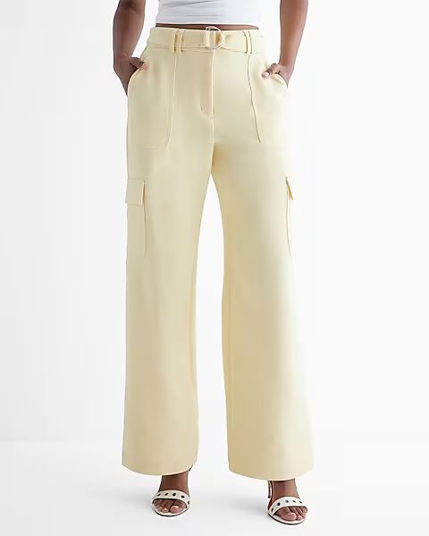 High Waisted Belted Cargo Trouser Pant | Express