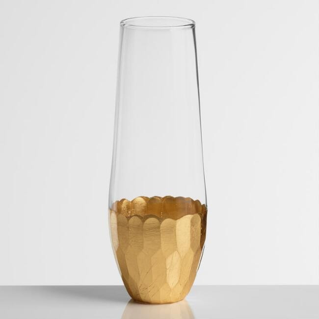 Gold Stemless Champagne Flutes Set of 4 | World Market