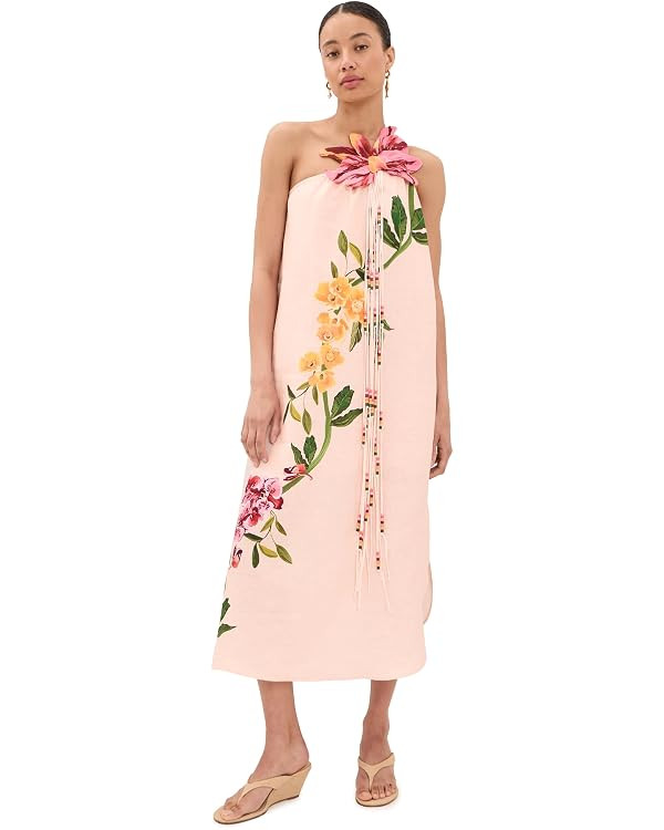 FARM Rio Women's Garden Terrace Pink One Shoulder Maxi Dress | Amazon (US)