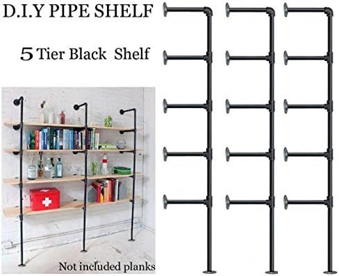 FOF Industrial Retro Wall Mount Iron Pipe Shelf,DIY Open Bookshelf,Hung Bracket,Home Improvement ... | Amazon (US)