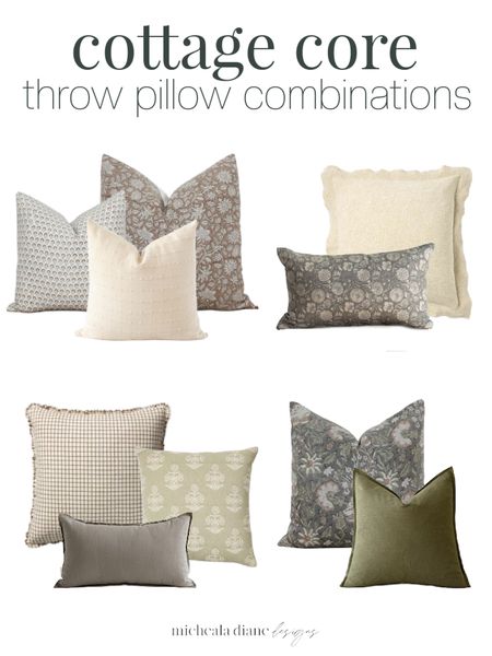 Cottage Core throw pillow combinations. Granny Chic throw pillows. Grandmacore

#LTKhome