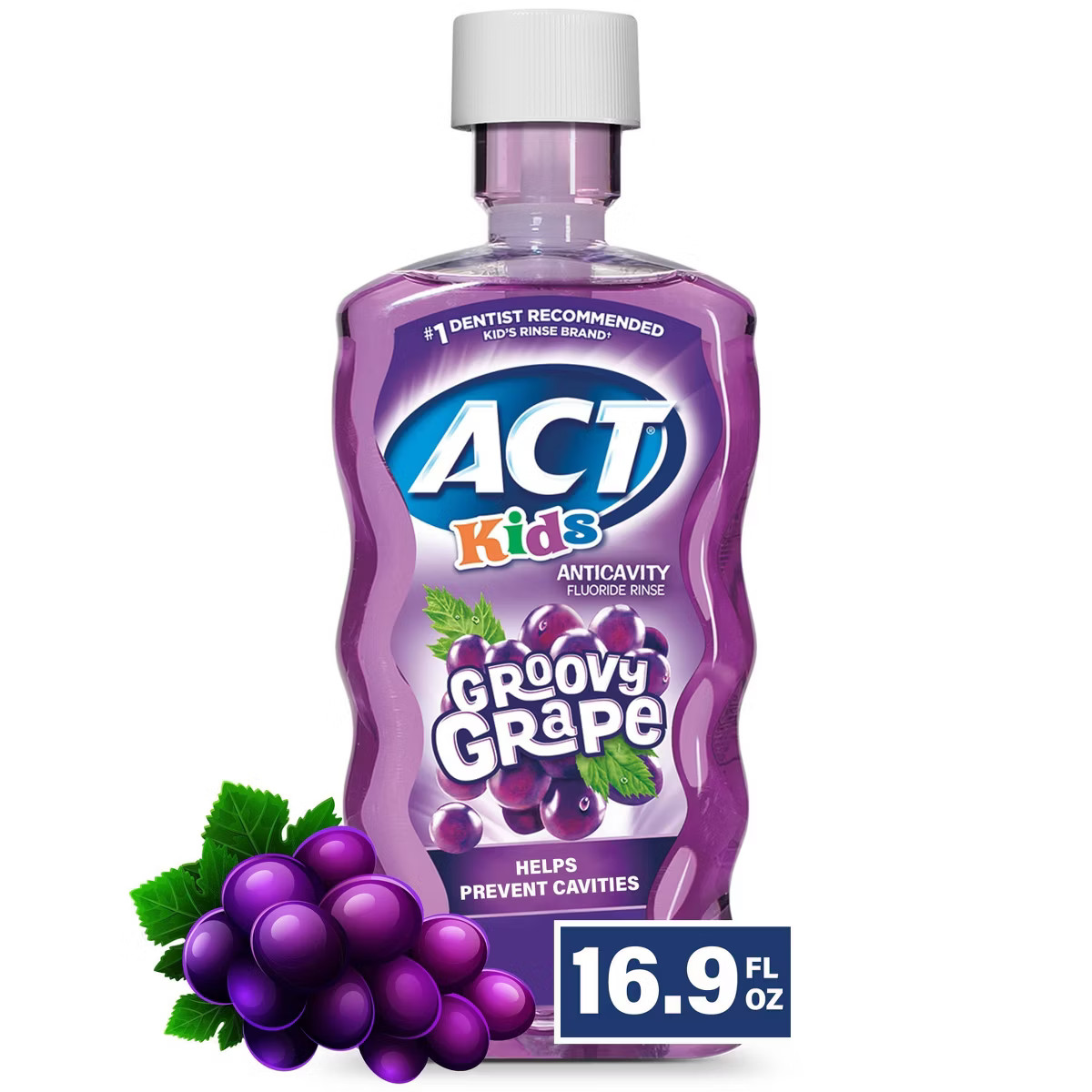 ACT Kids' Anti-Cavity Fluoride Rinse Groovy Grape Children's Mouthwash with Fluoride & Exact Dosa... | Target