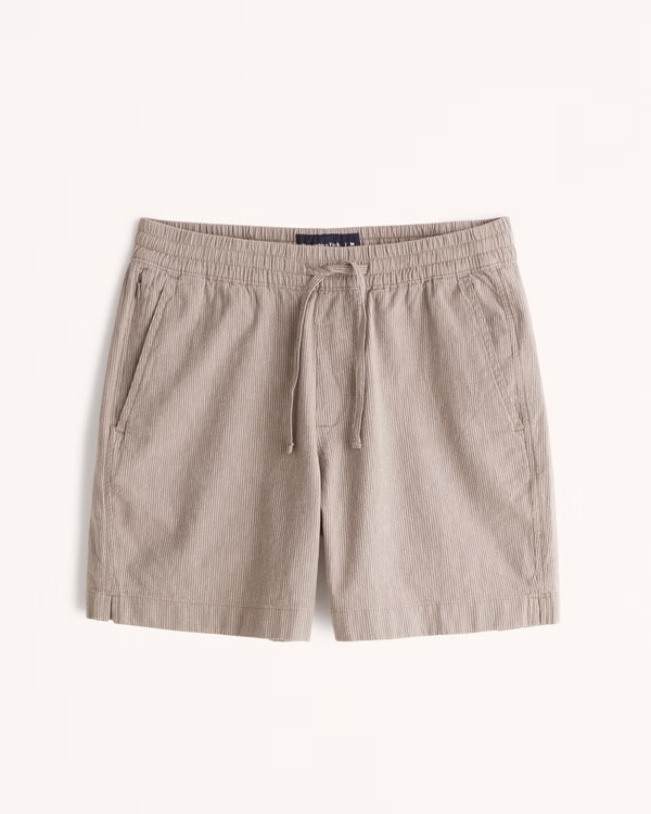6 Inch Linen-Blend Pull-On Short | Abercrombie & Fitch (US)