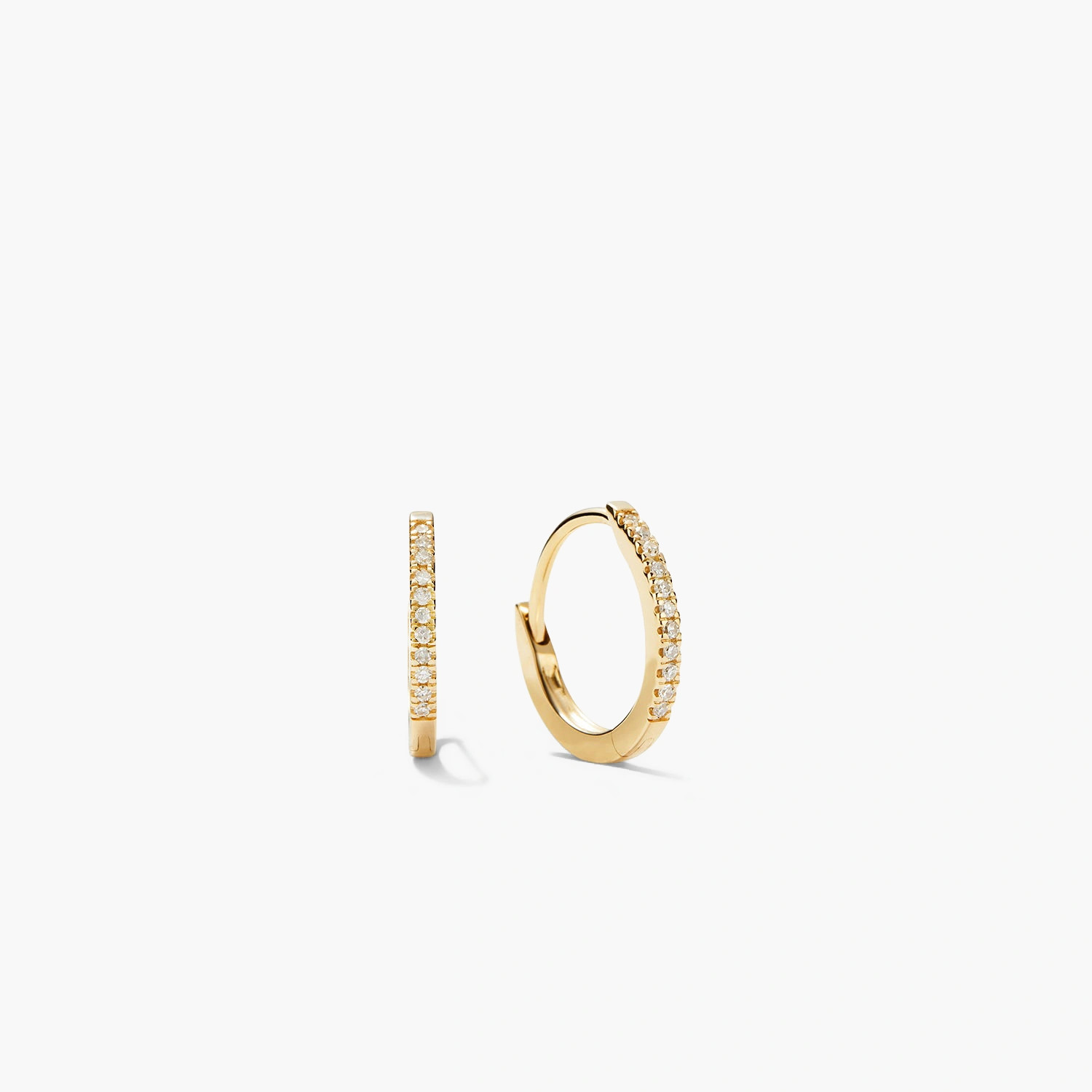 Pavé Diamond Huggie Hoops | Mejuri Fine Crew