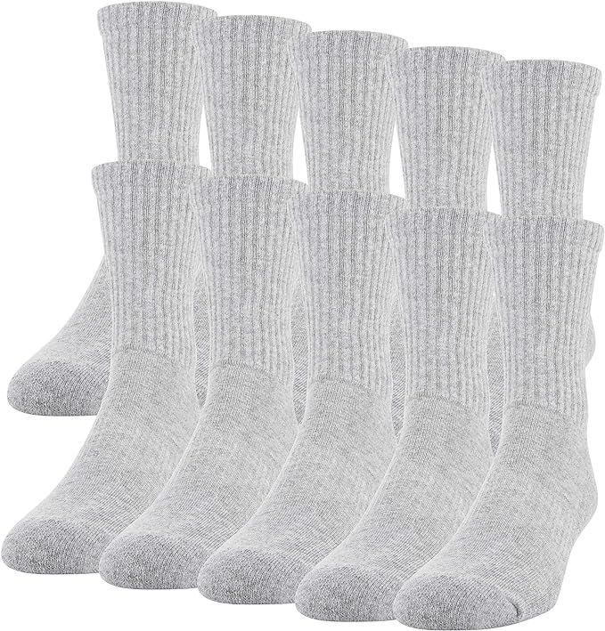 Gildan Men's Active Cotton Crew Socks, 10-pairs | Amazon (US)