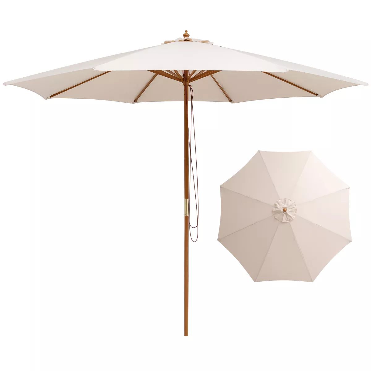 Tangkula 10FT Patio Umbrella Outdoor Table Market Umbrella with 8 Bamboo Ribs Pulley Lift and Ven... | Target