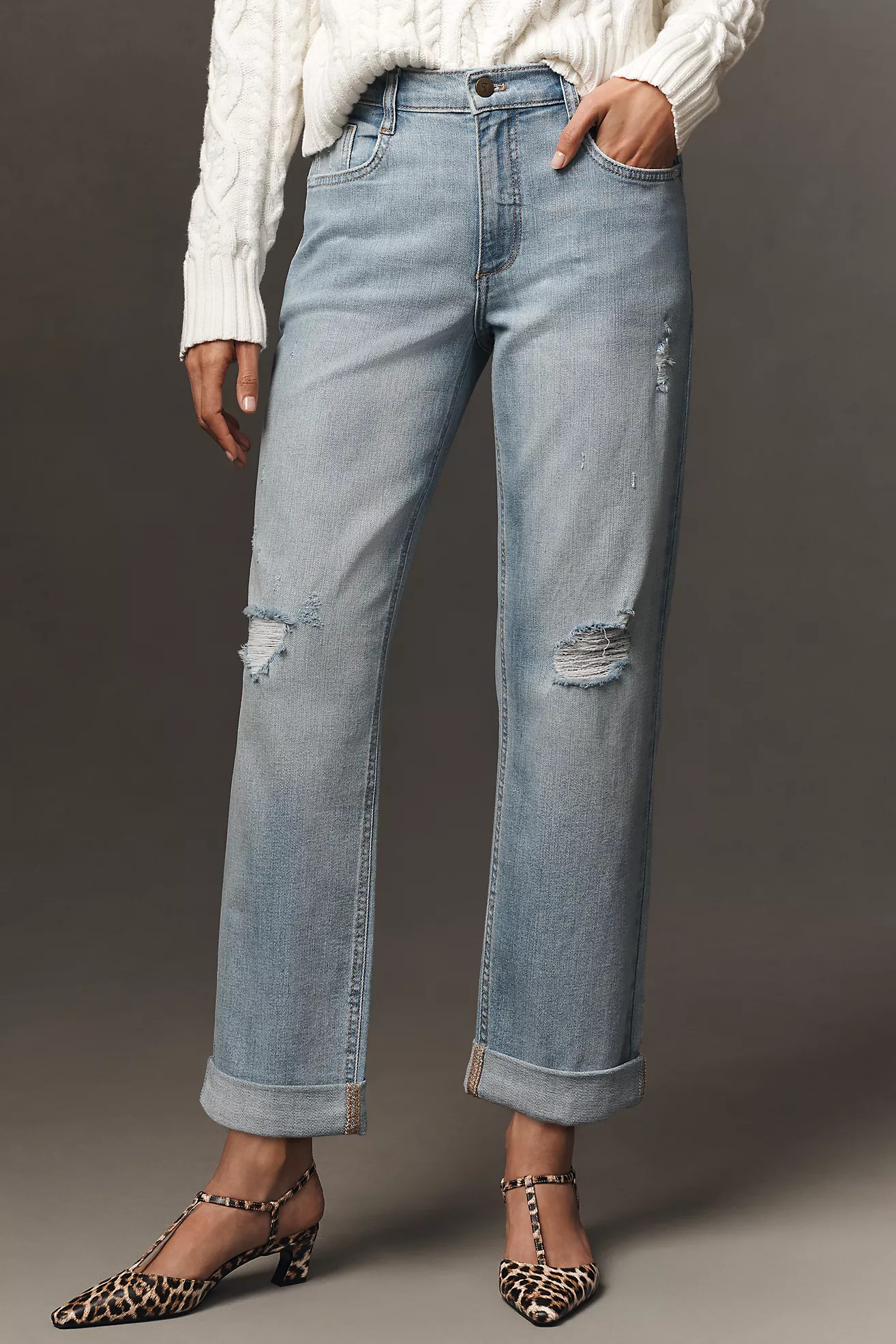 Pilcro Baggy Slim Boyfriend High-Rise Relaxed Jeans | Anthropologie (US)